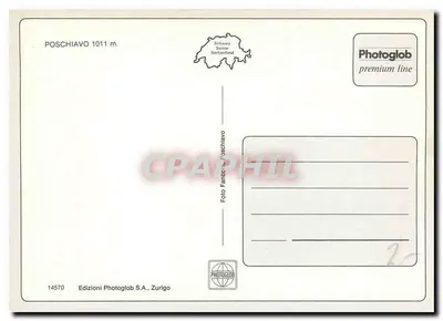 Poschiavo — widok panoramiczny z wysokiego miejsca — Edizioni Photoglob S.A., Zurych — Rewers