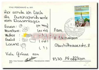 Poschiavo — widok panoramiczny — Wydawnictwo Foto Fanconi nr 014 — Rewers