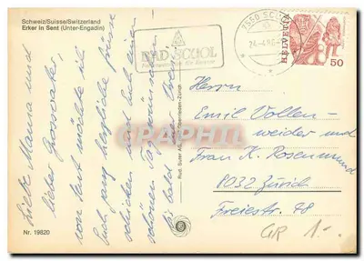 Erker w Sent (Unter-Engadin) — Szwajcaria — wydawca RAD SCUOL — Rewers