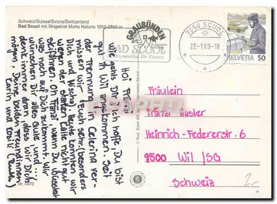 Bad Scuol — estação de esqui — editor Rud Suter AG — Verso