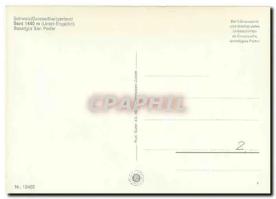 Sent 1440 m (Unter-Engadin) — Bazylika San Peder — Rud. Suter AG, Oberrieden-Zürich, n° 18489 — Rewers