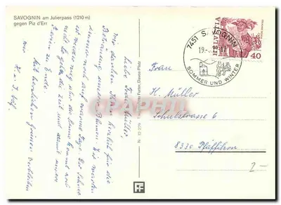 Savognin — widok panoramiczny — Fruugo-Photo Futter, N° 12-259 — Rewers