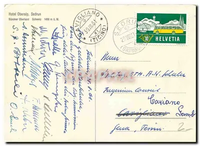 Hôtel Oberalp — Sedrun, Bündner Oberland — wydawca nie widoczny — Rewers