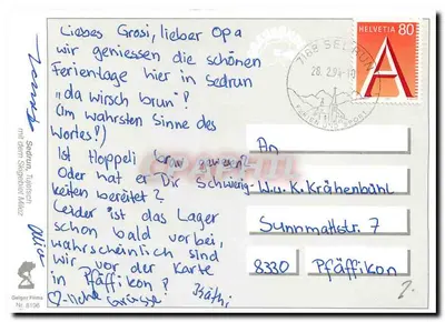 Sedrun — panoramowy widok z niewielką ilością śniegu — Sedrun — Rewers