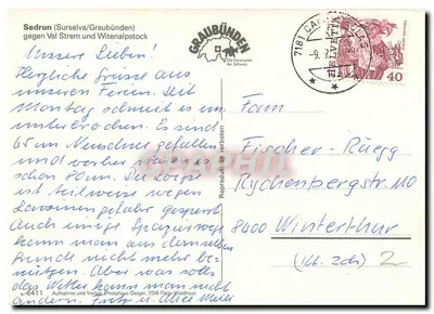 Sedrun (Surselva/Graubünden) — widok zasypanego doliny — Graubünden — Rewers