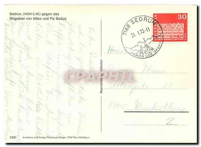 Sedrun — zasnieżone wioska u stóp gór — Photohaus Geiger, 7018 Films-Waldhaus — Rewers