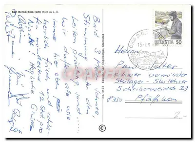San Bernardino — widok panoramiczny i sceny narciarskie — wydanie n°11494 — Rewers