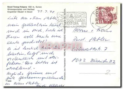 Scuol-Tarasp - Vulpéra 1250 m - Szwajcaria — Wintersportplatz und Heilbad — wydawca: Studio Feuerstein, nr 2240 — Rewers