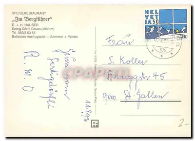 Im Bergführer — Sertig-Dörfl, Davos — wydawca E. + H. Hauser, nr 553 — Rewers