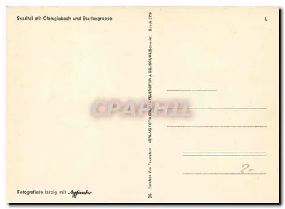 Scarlat z Clemgiabach i Starlexgruppe — fotografia kolorowa — Verlag Foto Feuerstein & Co. SCUOL/Schweiz — Rewers