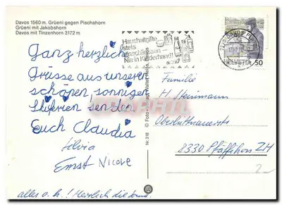 Davos — widok panoramiczny zimowy — Photo-Verlag Davos, nr 318 — Rewers