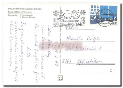 Davos — widok panoramiczny — wydawca Davos, nr 8307 — Rewers