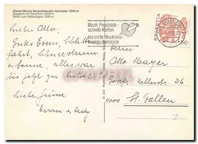 Rinerhorn Davos — stacja narciarska i restauracja — wydawca Stefan Reiss, nr 943 — Rewers