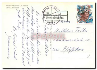 Restauracja Strela-Alp 1920 m — Davos-Schatzalp — wydawca nie widoczny — Rewers