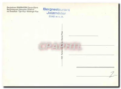 Bergrestaurant Jatzmäder — Davos-Glaris — Bergbahnen Rinerhorn — Rewers