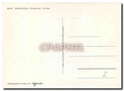 Diavolezza — Piz Bernina / Piz Palü — Affiscolor — Rewers