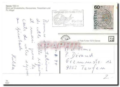 Davos — Widok na jezioro i góry — Foto Furter 7270 — Rewers