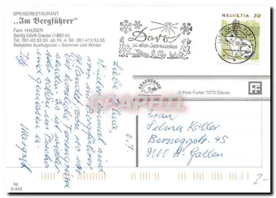 Im Bergführer — Sertig-Dörfl-Davos — Fam. Hauser — Verso
