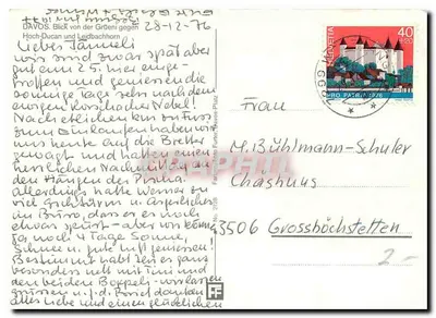 Davos — Widok z Grünen i Leidbachhorn — wydawca Furtner, nr 2126 — Rewers