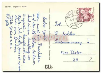 Engadiner Erker — Engadine — C. Filli Celerina 26/493 — Rewers