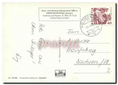 Am Weinezenberg / GR — Widok panoramiczny stacji narciarskiej — Wydawca: into Gross, n° 38 828 — Rewers