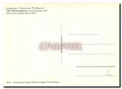 Ferienhaus "Piz Beverin" — Obertschappina/GR — 6/13 — Rewers