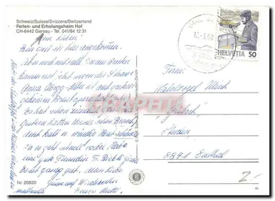 Ferien- und Erholungsheim Hof — Gersau — wydawca nr 20820 — Rewers