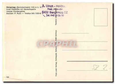 Ibergeregg — Hotel Passhöhe z kaplicą Marii — Foto und Verlag: Schwyz AG — Rewers