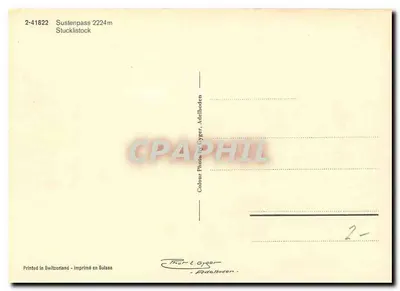Sustenpass — 2224 m — Wydane w Szwajcarii — Rewers