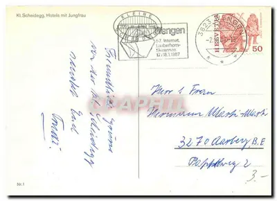 Kl. Scheidegg, Hotele z Jungfrau — numer serii Nr.1 — Rewers