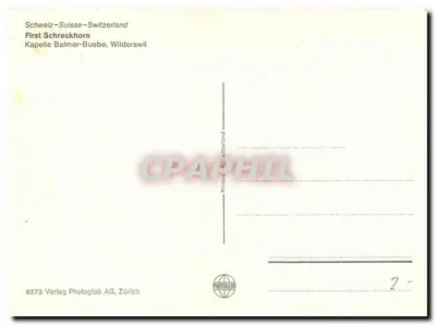 Premier Schreckhorn — grupa folklorystyczna szwajcarska — Verlag Photoglob AG, Zurych, nr 6273 — Rewers