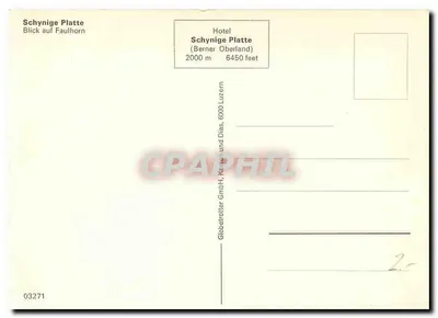 Faulhorn — widok z Schynige Platte — Globetrotter GmbH, Kullen und Dias — Rewers