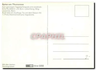 Spiez am Thunersee — widok na jezioro i góry — SBB — Rewers