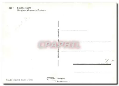 Schilthornbahn — Mittaghorn, Grosshorn, Breithorn — Photo & Gyger, Adelboden — Rewers