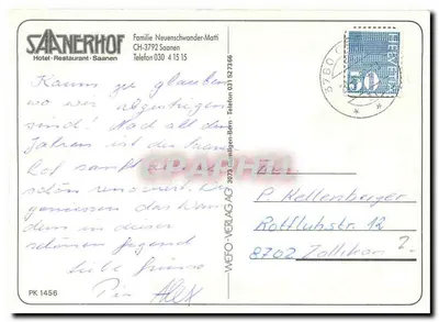 Hotel-Restauracja Saanerhof — Saanen — WEFO-Verlag AG — Rewers