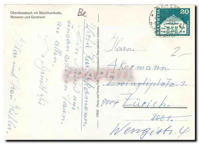 Oberdiessbach — widok na Stockhornkette, Nünenen i Gantrisch — Photo und Verlag Fügli — Rewers