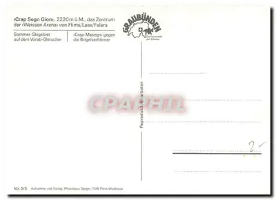 Crap Sogn Gion – Vorab 3000 — Graubünden, Suíça — Verso
