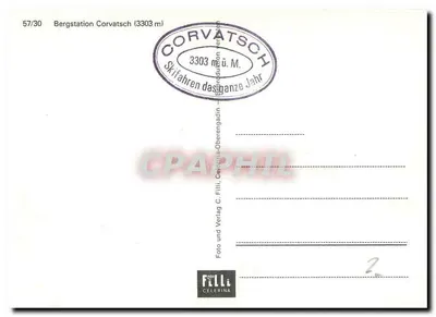 Bergstation Corvatsch (3303 m) — Corvatsch, Szwajcaria — wydawca C. Filli, nr 57/30 — Rewers