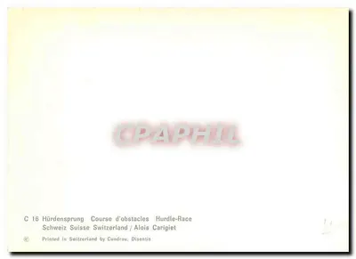 Bieg przeszkód — Szwajcaria — wydawca Alois Carigiet, n° C 16 — Rewers