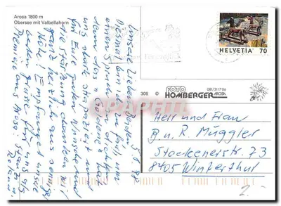 Arosa – Lago Obersee — Edición Homber — Reverso