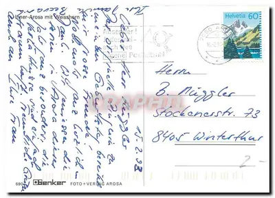 Inner-Arosa z Weisshorn — wydawca Genker, nr 690 — Rewers