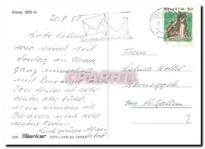 Arosa — Szwajcaria — wydawca Benker, nr 5105 — Rewers