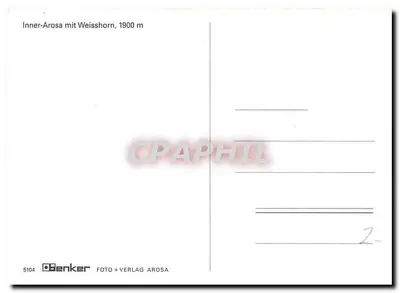 Arosa — widok panoramiczny z Weisshorn — wydawca Benker, nr 5104 — Rewers