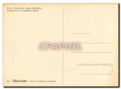 Arosa — Teleferyk Arosa-Weisshorn — Wydawca Banker, nr 191 F — Rewers