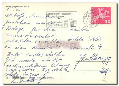 Arosa — zimowy widok z namiotami — Denker Photo-Verlag Arosa, nr 2 — Rewers