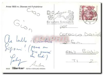 Arosa 1800 m, Obersee mit Furkahörner — Benker Foto+Verlag Arosa, n° 5023 — Rewers