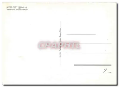 Avers-Pürt (1921 m) — com Jupperhorn e Mazzaspitz — editor Fürtler, Davos-Platz, n° 15-120 — Verso