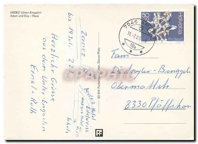 Adam und Eva-Haus — Ardez (Unter-Engadin) — wydawca nie widoczny — Rewers