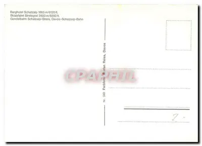 Davos Schatzalp Strela — vista de estação de esqui e teleférico — editor Stefan Reiss, n° 948 — Verso