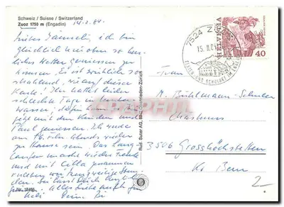Zuoz — Engadyna — Szwajcaria / Schweiz / Switzerland — Rud. Suter AG, 1845 — Rewers